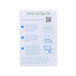 Green Pollywog, Clean Touch Inkless Ink Pad, Non-Toxic, Extra-Large, Baby Footprint Kit, Handprint Kit, Baby Safe Ink, Newborn Footprint Kit, Baby Ink Pad